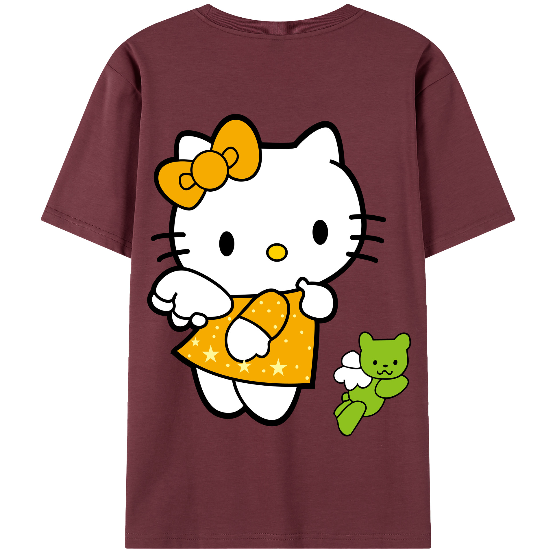 （画像用） Hello Kitty ハローキティ 綿100％半袖Tシャツ（背面プリント）